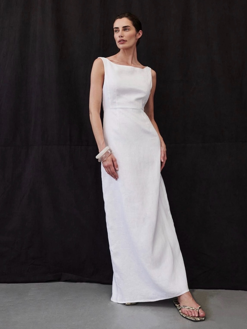 DISSH Jule Linen White Maxi Dress Size 10